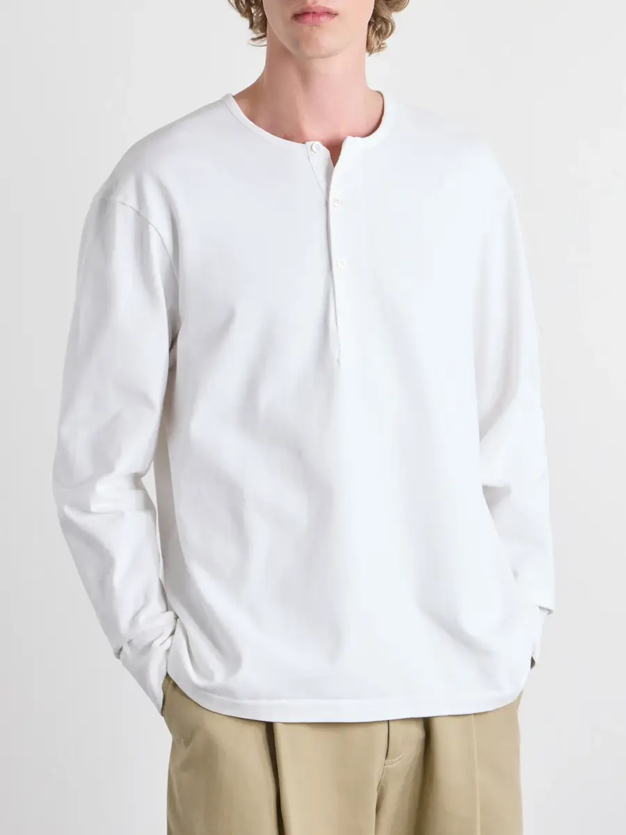 Studio Nicholson Cotton-Jersey Henley T-Shirt - Men | Thumbnail 3