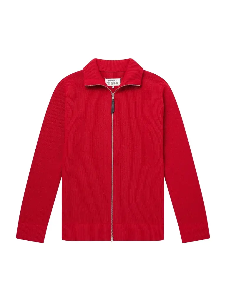 Maison Margiela Ribbed Cotton and Wool-Blend Zip-Up Cardigan - Men