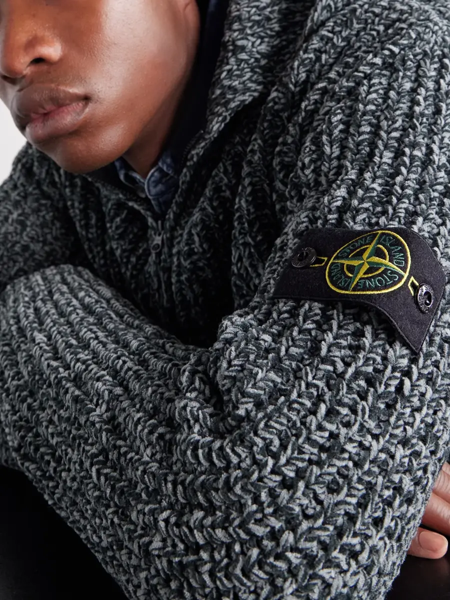 Stone Island Knitted Mouliné Cotton-Chenille Zip-Up Hoodie - Men | Thumbnail 6 Stone Island Knitted Mouliné Cotton-Chenille Zip-Up Hoodie - Men | Thumbnail 6