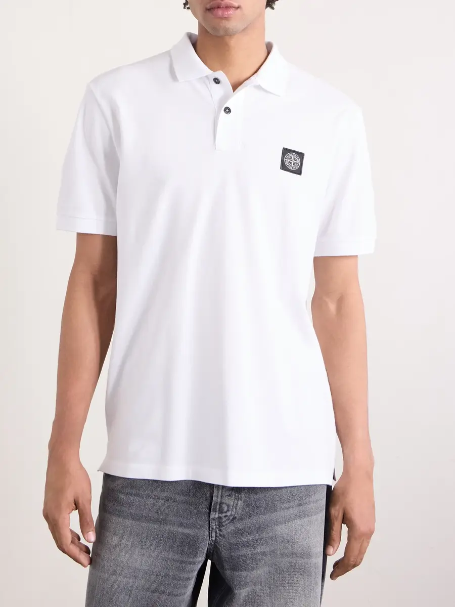 Stone Island Stretch Cotton-Blend Piqué Polo Shirt - Men | Thumbnail 3