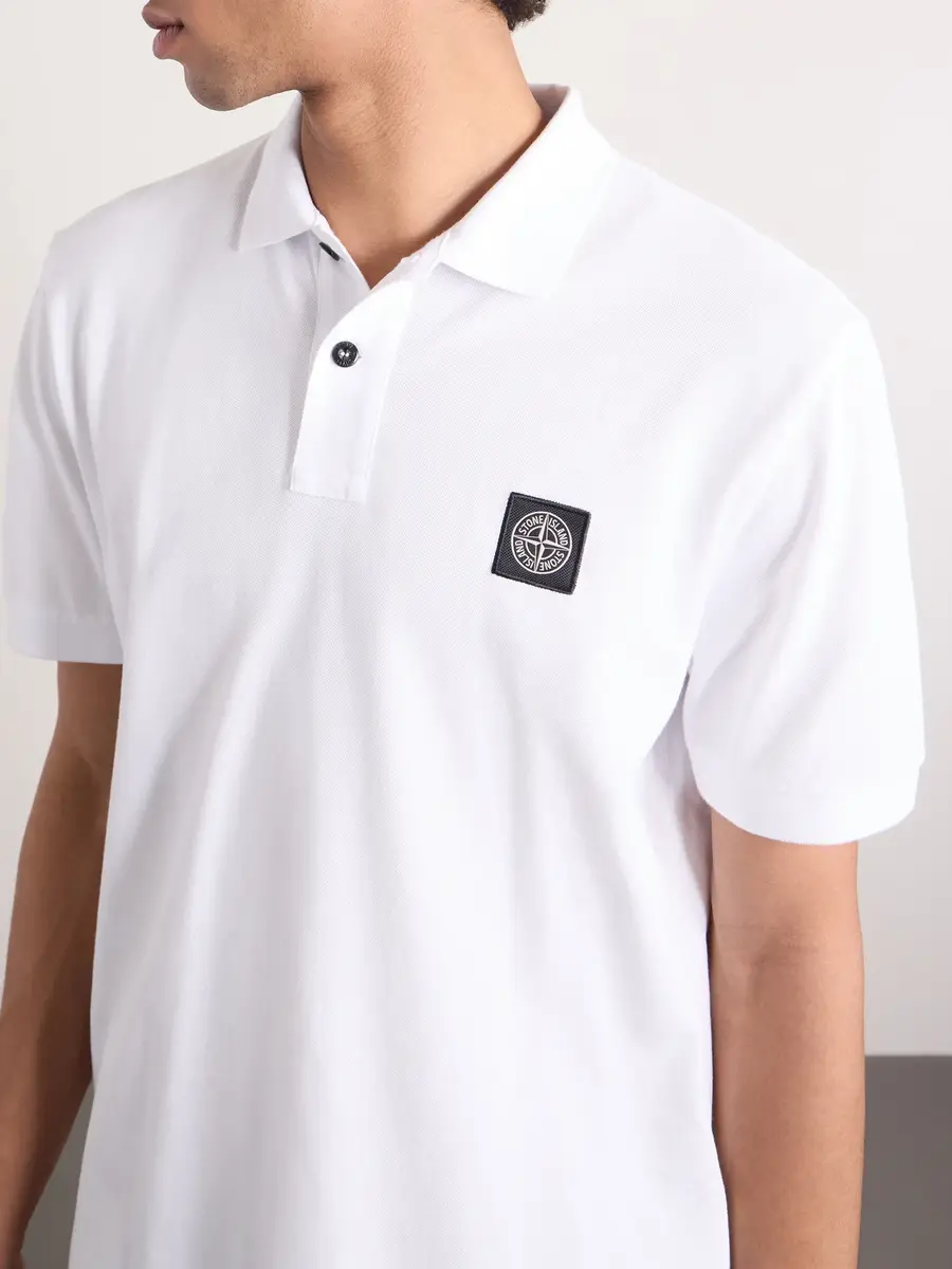Stone Island Stretch Cotton-Blend Piqué Polo Shirt - Men | Thumbnail 5