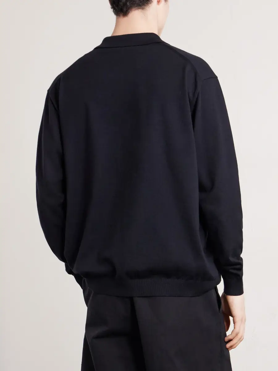 ATON Cotton-Blend Polo Sweater - Men | Thumbnail 4