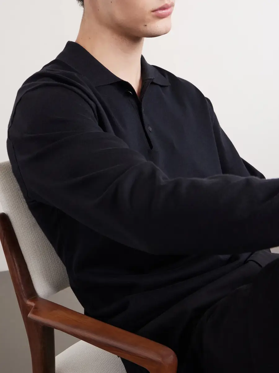 ATON Cotton-Blend Polo Sweater - Men | Thumbnail 5