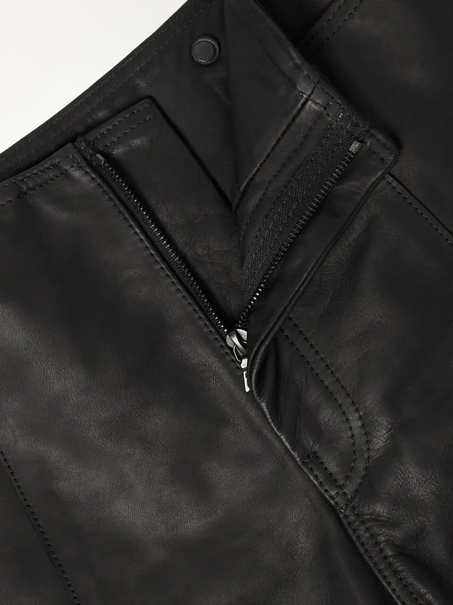 ADON Slim-Fit Straight-Leg Panelled Leather Trousers - Men | Thumbnail 5 ADON Slim-Fit Straight-Leg Panelled Leather Trousers - Men | Thumbnail 5