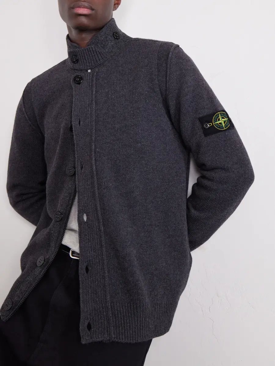 Stone Island Lambswool-Blend Cardigan - Men | Thumbnail 5 Stone Island Lambswool-Blend Cardigan - Men | Thumbnail 5