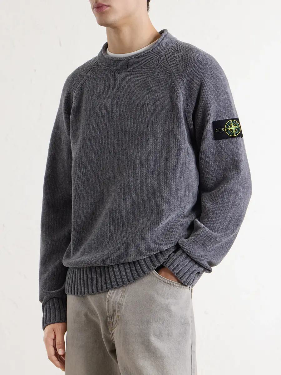Stone Island Mouliné Cotton-Chenille Sweater - Men | Thumbnail 3
