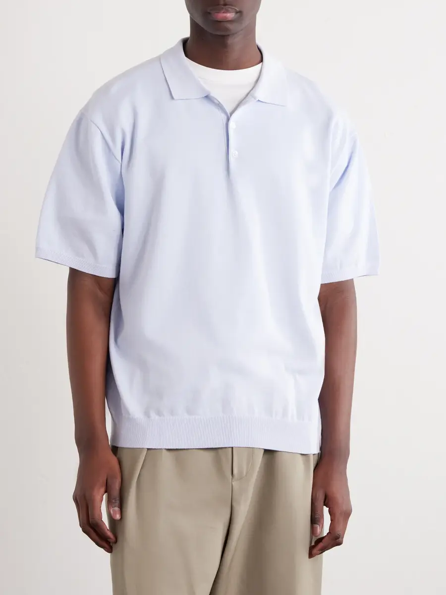 ATON Knitted Polo Shirt - Men | Thumbnail 3