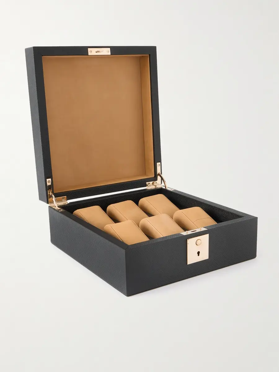 Smythson Mara Croc-Effect Leather Six-Piece Watch Box - Men | Thumbnail 2