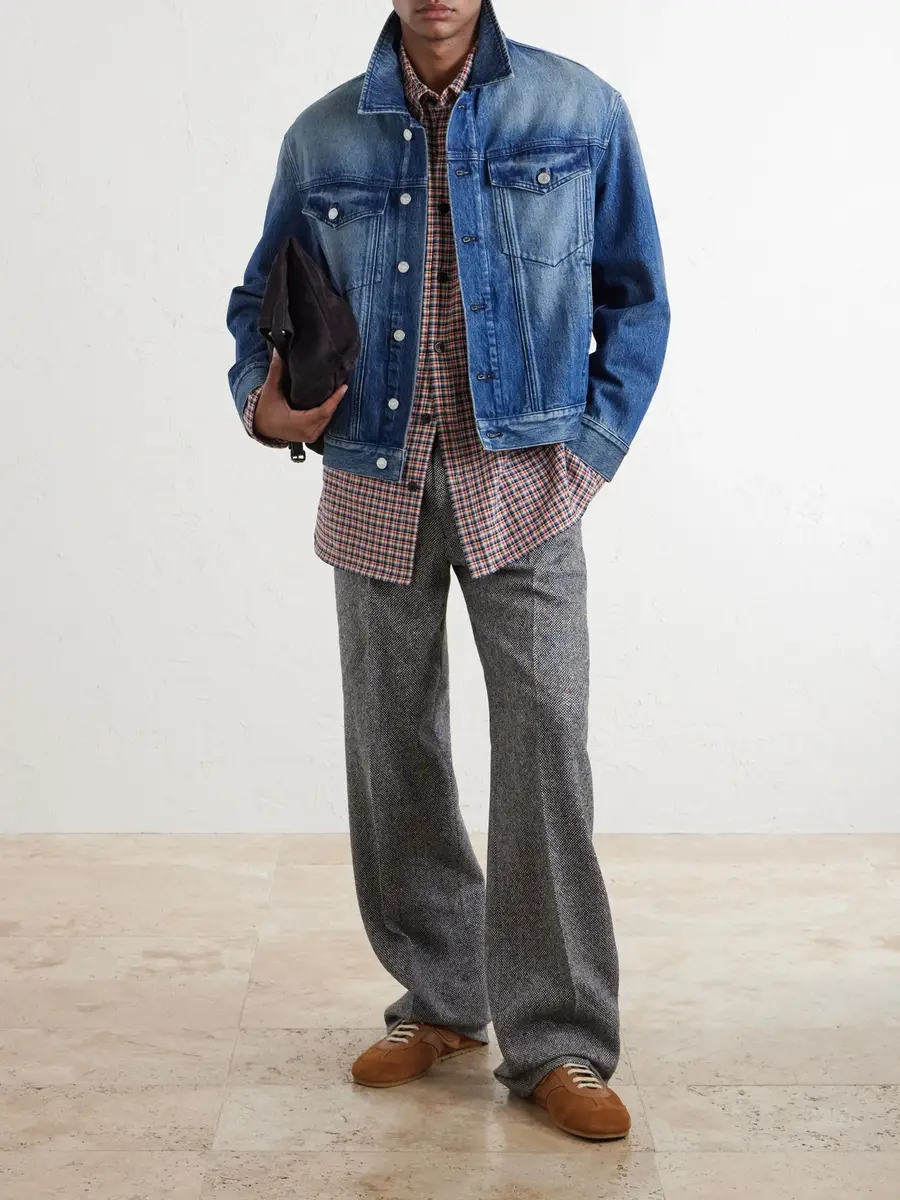 Dries Van Noten Panelled Cotton-Denim Trucker Jacket - Men | Thumbnail 2 Dries Van Noten Panelled Cotton-Denim Trucker Jacket - Men | Thumbnail 2