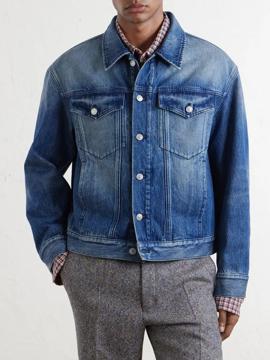 Dries Van Noten Panelled Cotton-Denim Trucker Jacket - Men | Thumbnail 3 Dries Van Noten Panelled Cotton-Denim Trucker Jacket - Men | Thumbnail 3