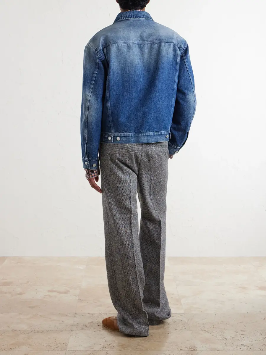 Dries Van Noten Panelled Cotton-Denim Trucker Jacket - Men | Thumbnail 4 Dries Van Noten Panelled Cotton-Denim Trucker Jacket - Men | Thumbnail 4