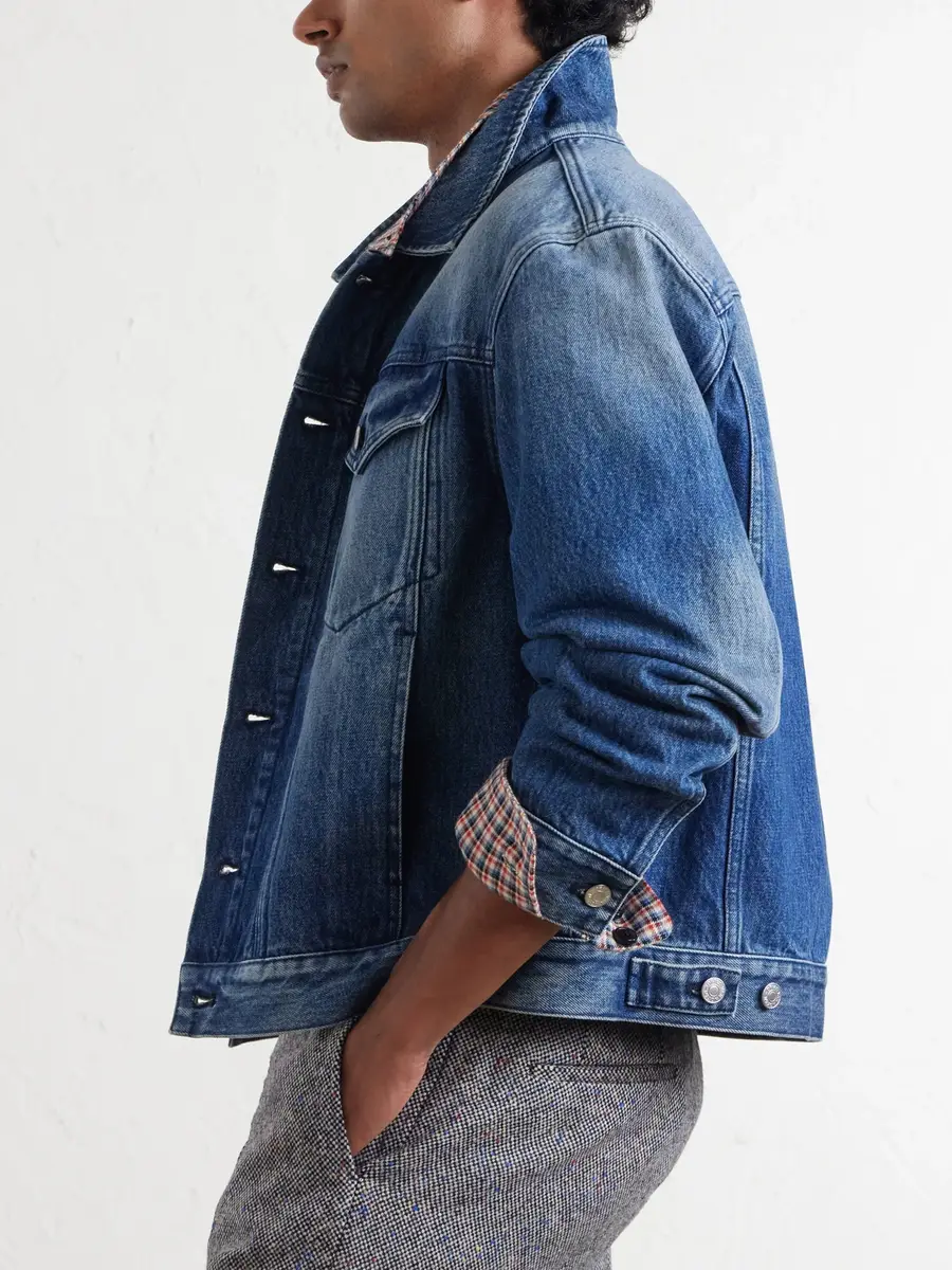 Dries Van Noten Panelled Cotton-Denim Trucker Jacket - Men | Thumbnail 5 Dries Van Noten Panelled Cotton-Denim Trucker Jacket - Men | Thumbnail 5