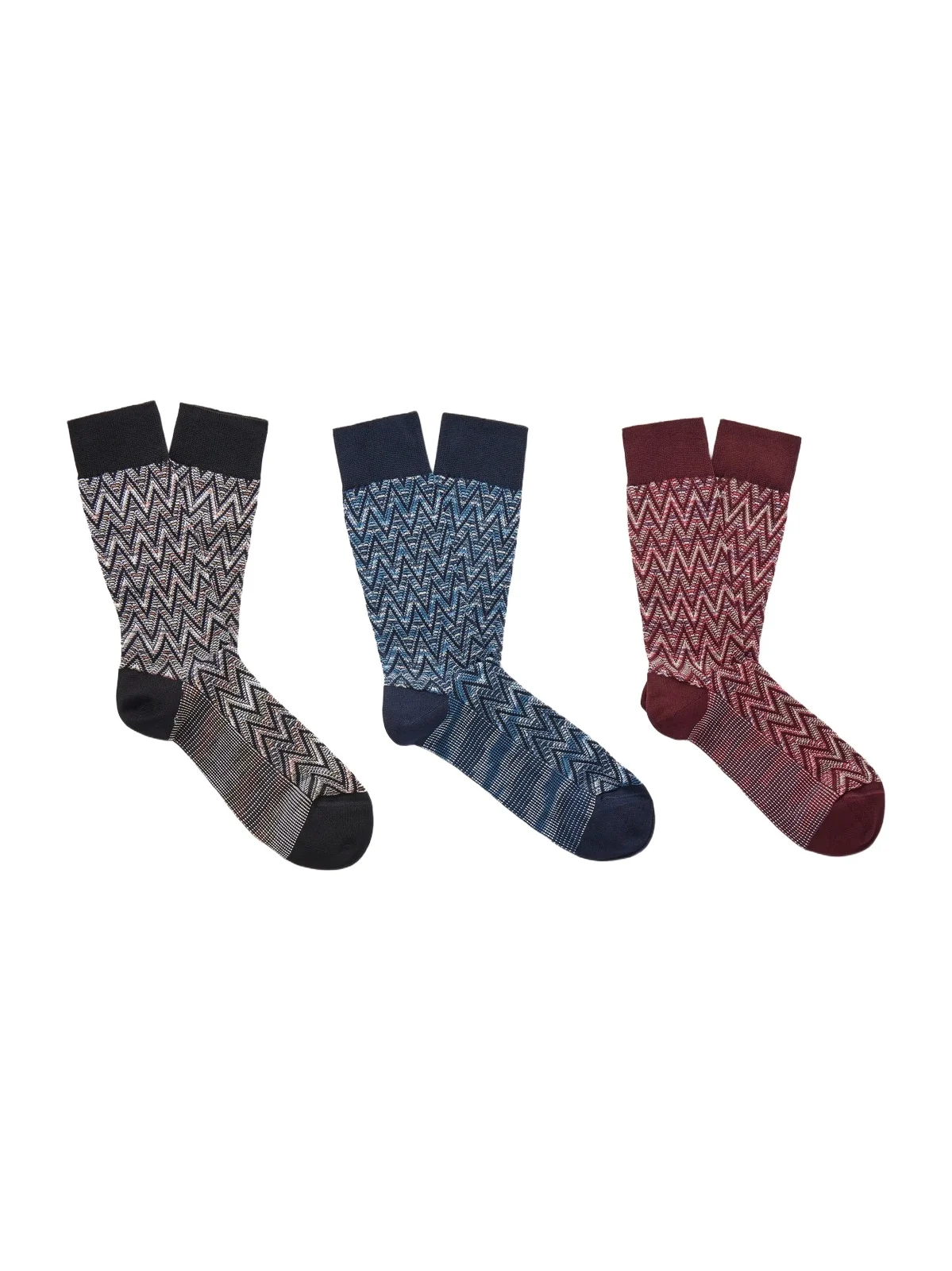 Three-Pack Crochet-Knit Cotton-Blend Socks - Men Three-Pack Crochet-Knit Cotton-Blend Socks - Men