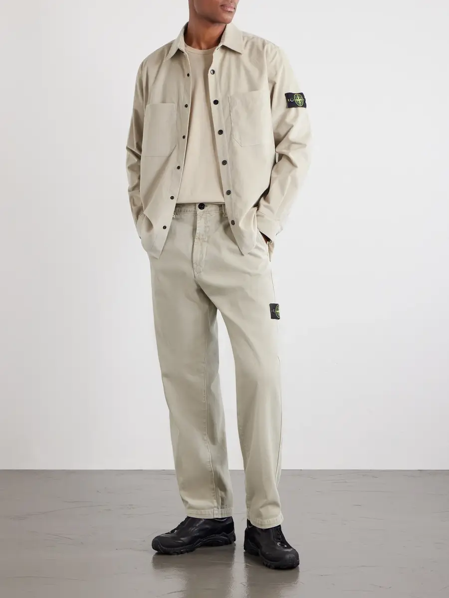 Stone Island GHOST Logo-Appliquéd Garment-Dyed Cotton-Jersey T-Shirt - Men | Thumbnail 2