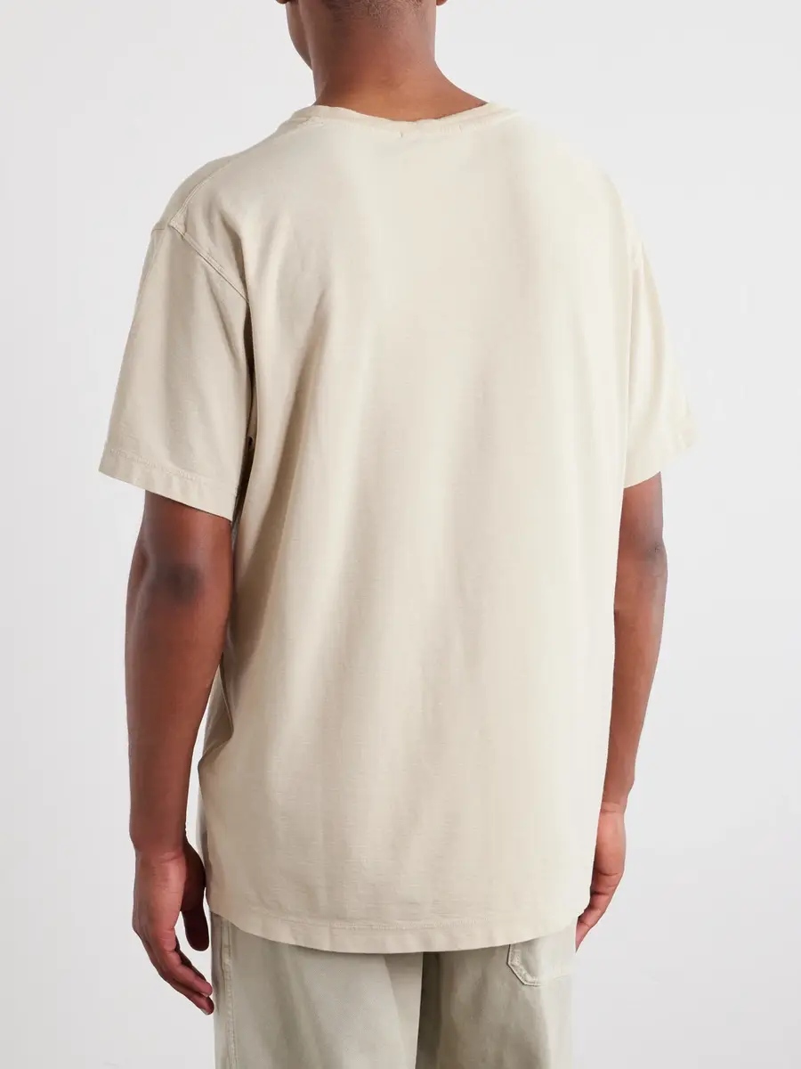 Stone Island GHOST Logo-Appliquéd Garment-Dyed Cotton-Jersey T-Shirt - Men | Thumbnail 4