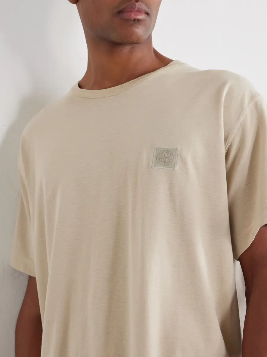 Stone Island GHOST Logo-Appliquéd Garment-Dyed Cotton-Jersey T-Shirt - Men | Thumbnail 5