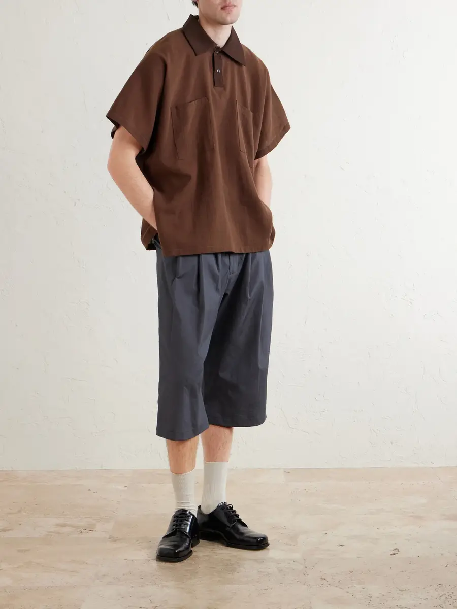 Monitaly Wide-Leg Pleated Cotton Shorts - Men | Thumbnail 2 Monitaly Wide-Leg Pleated Cotton Shorts - Men | Thumbnail 2