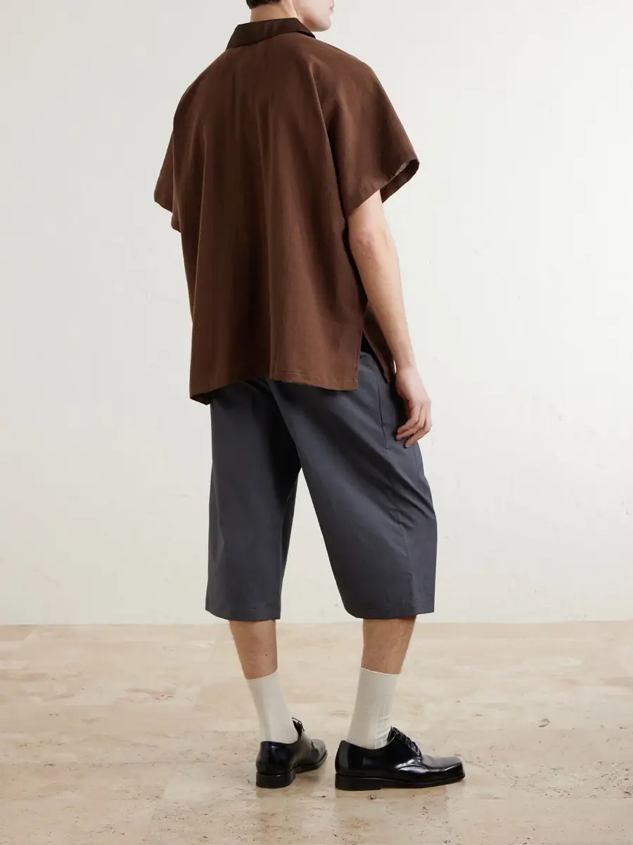 Monitaly Wide-Leg Pleated Cotton Shorts - Men | Thumbnail 4 Monitaly Wide-Leg Pleated Cotton Shorts - Men | Thumbnail 4