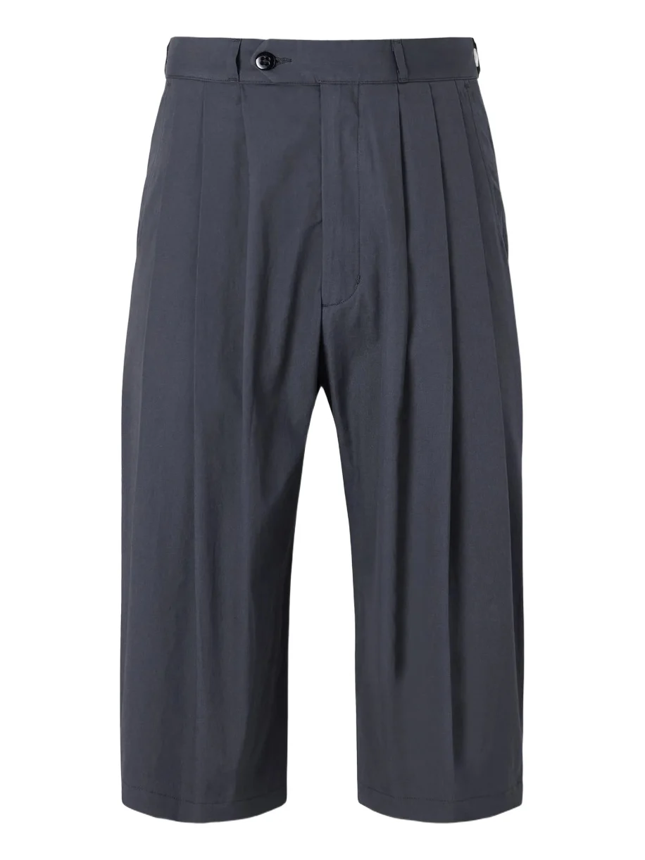 Monitaly Wide-Leg Pleated Cotton Shorts - Men