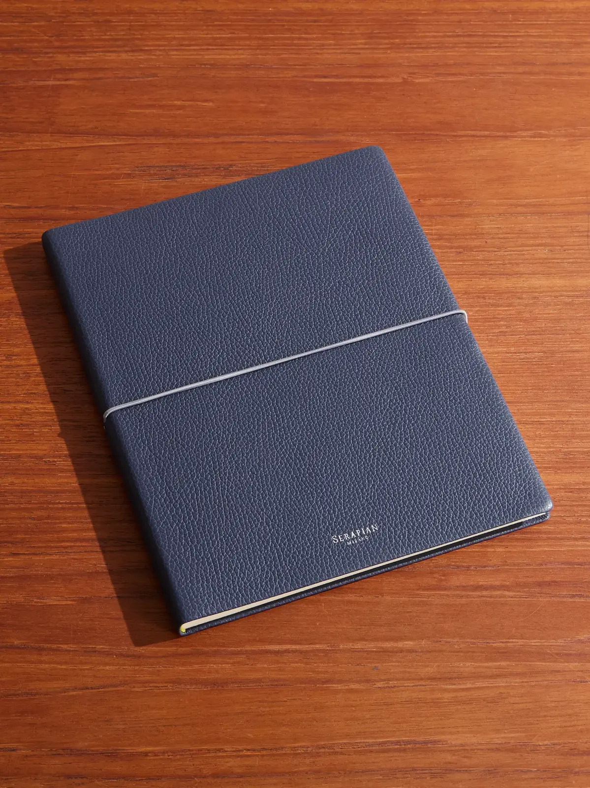 Serapian Large Logo-Print Full-Grain Cachemire Leather Notebook - Men