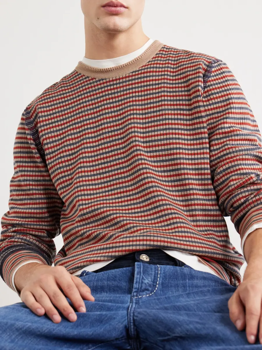 Wales Bonner Chant Striped Merino Wool Sweater - Men | Thumbnail 5