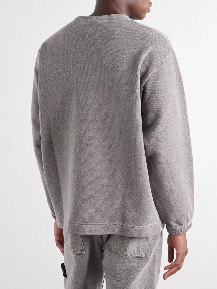 Stone Island Mineral-Dyed Cotton-Fleece Sweatshirt - Men | Thumbnail 4