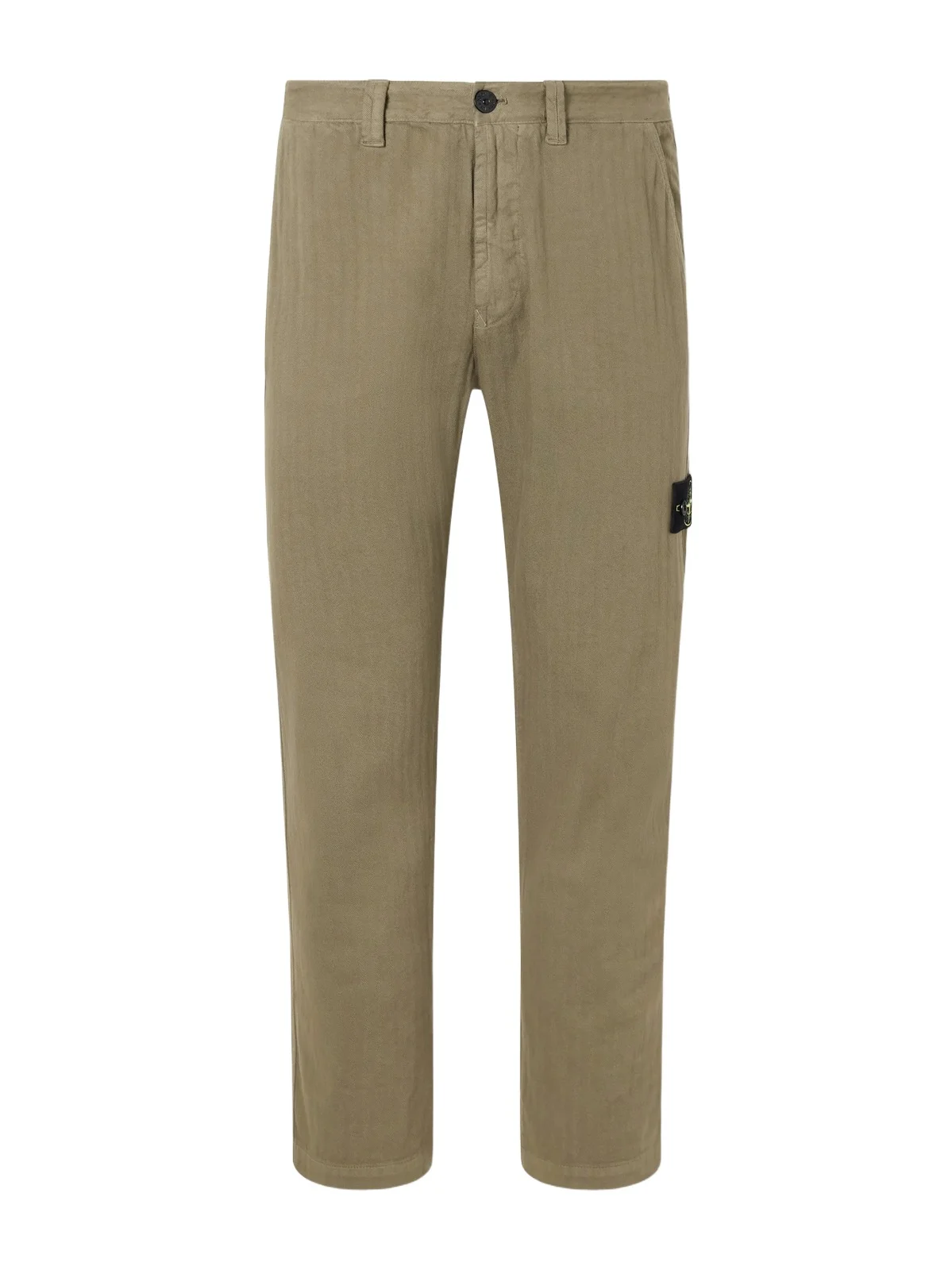 Stone Island Straight-Leg Herringbone Cotton Trousers - Men