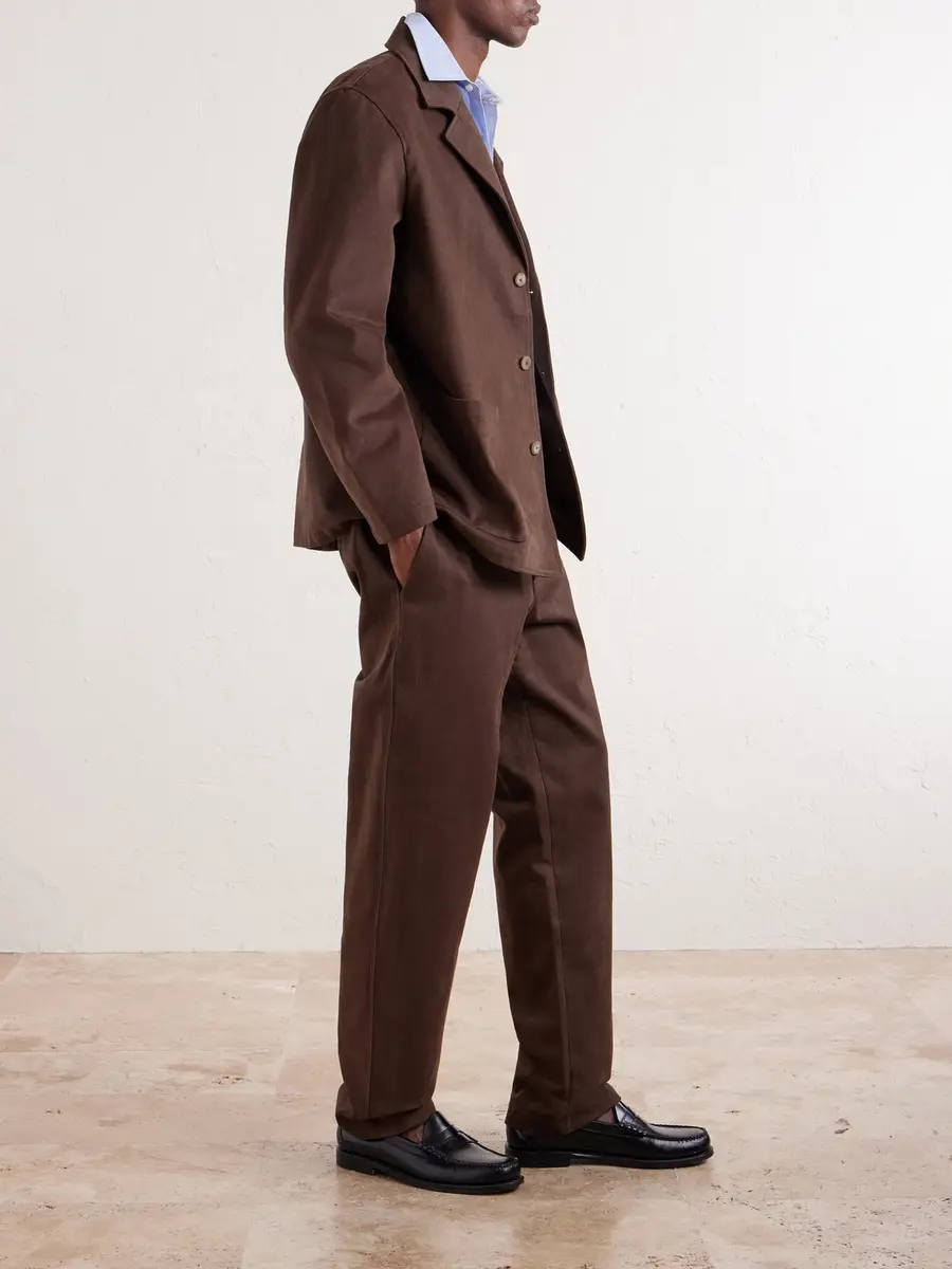 De Bonne Facture Straight-Leg Cotton-Twill Suit Trousers - Men | Thumbnail 2