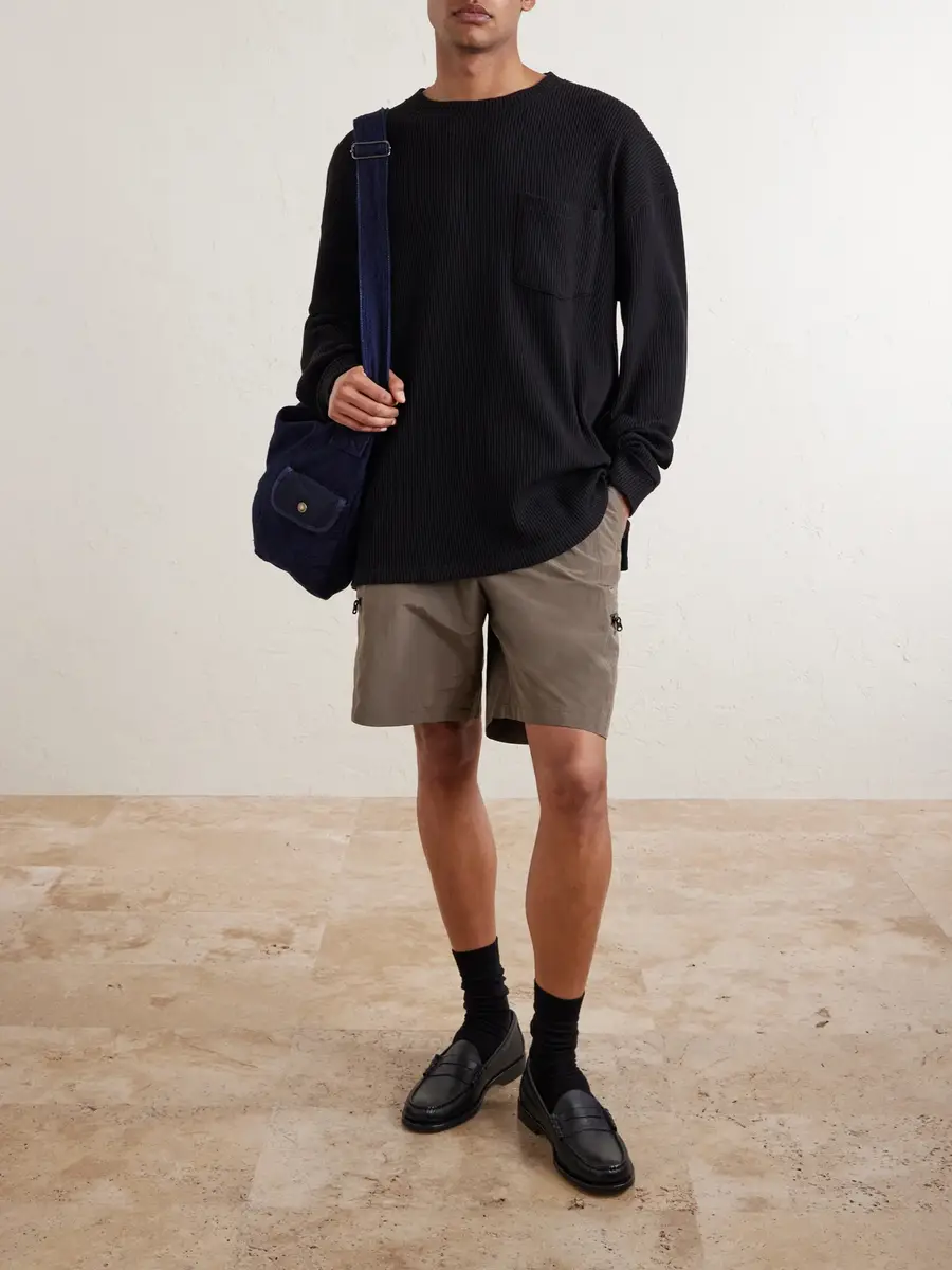 FrizmWORKS Oversized Waffle-Knit Cotton-Blend T-Shirt - Men | Thumbnail 2