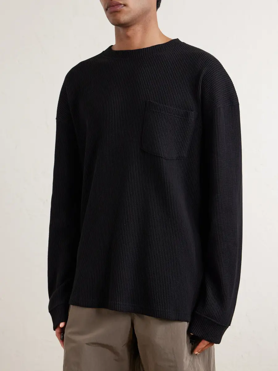 FrizmWORKS Oversized Waffle-Knit Cotton-Blend T-Shirt - Men | Thumbnail 3