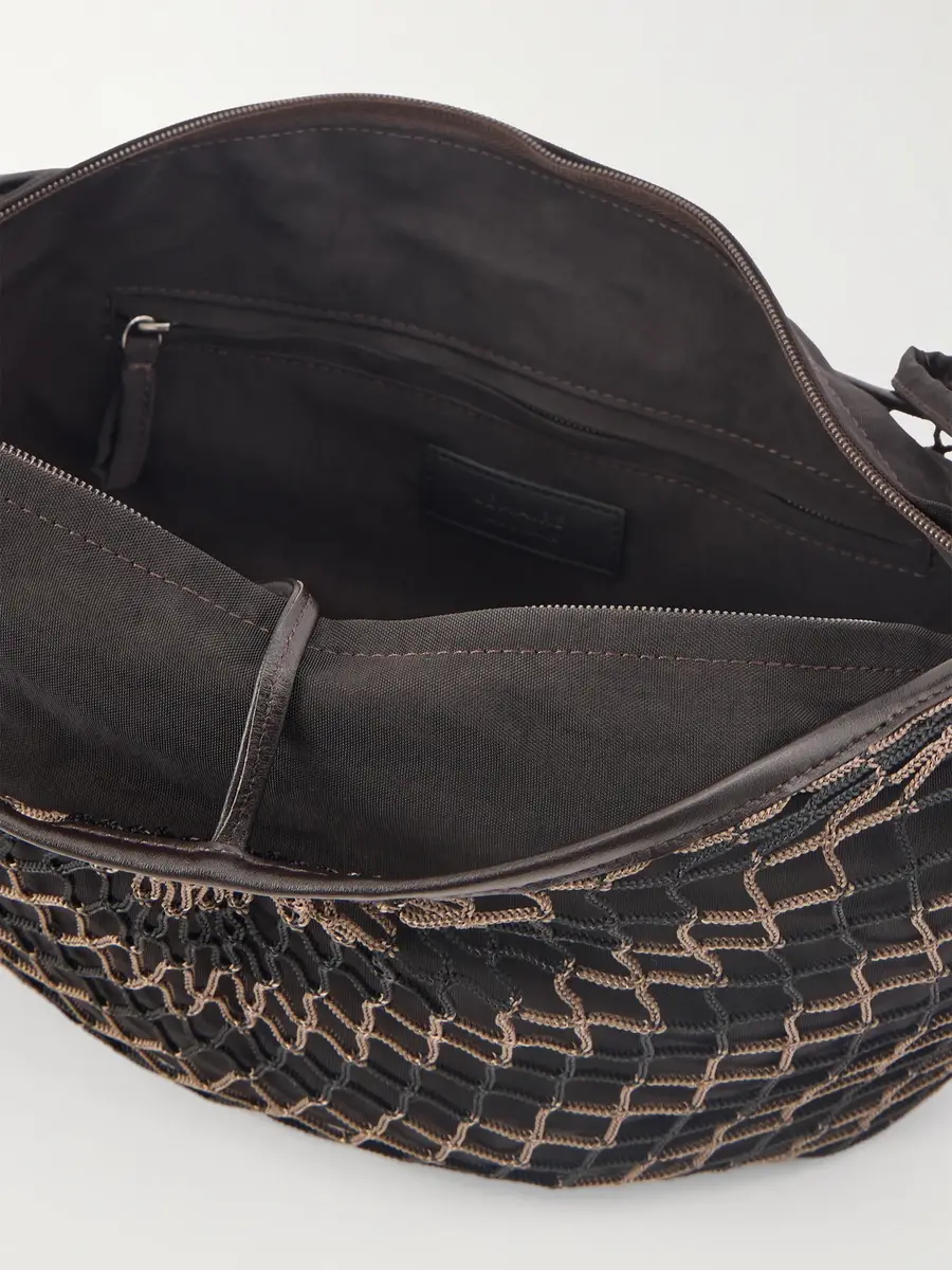 Lemaire Croissant Leather-Trimmed Fishnet Messenger Bag - Men | Thumbnail 5 Lemaire Croissant Leather-Trimmed Fishnet Messenger Bag - Men | Thumbnail 5