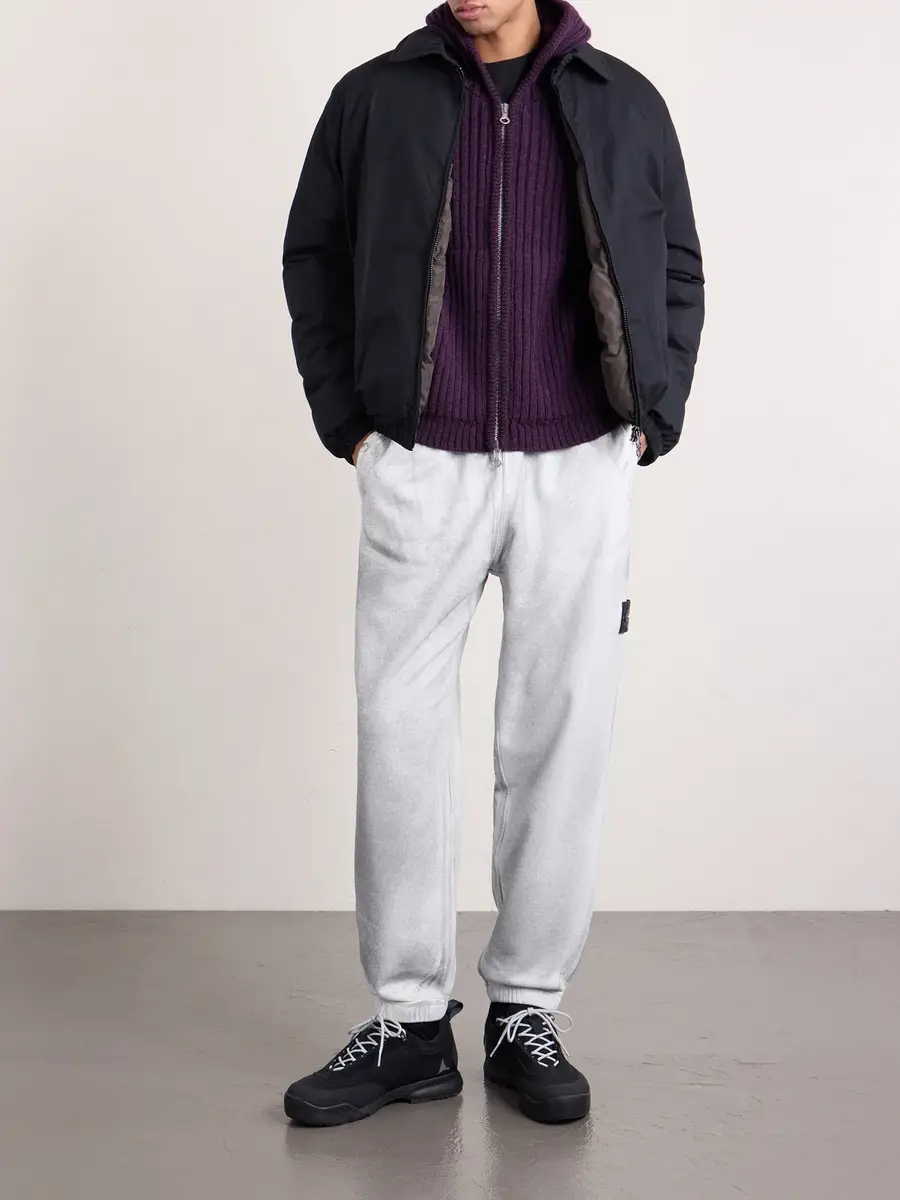 Stone Island Tapered Reflective Organic Cotton Fleece Sweatpants - Men | Thumbnail 2