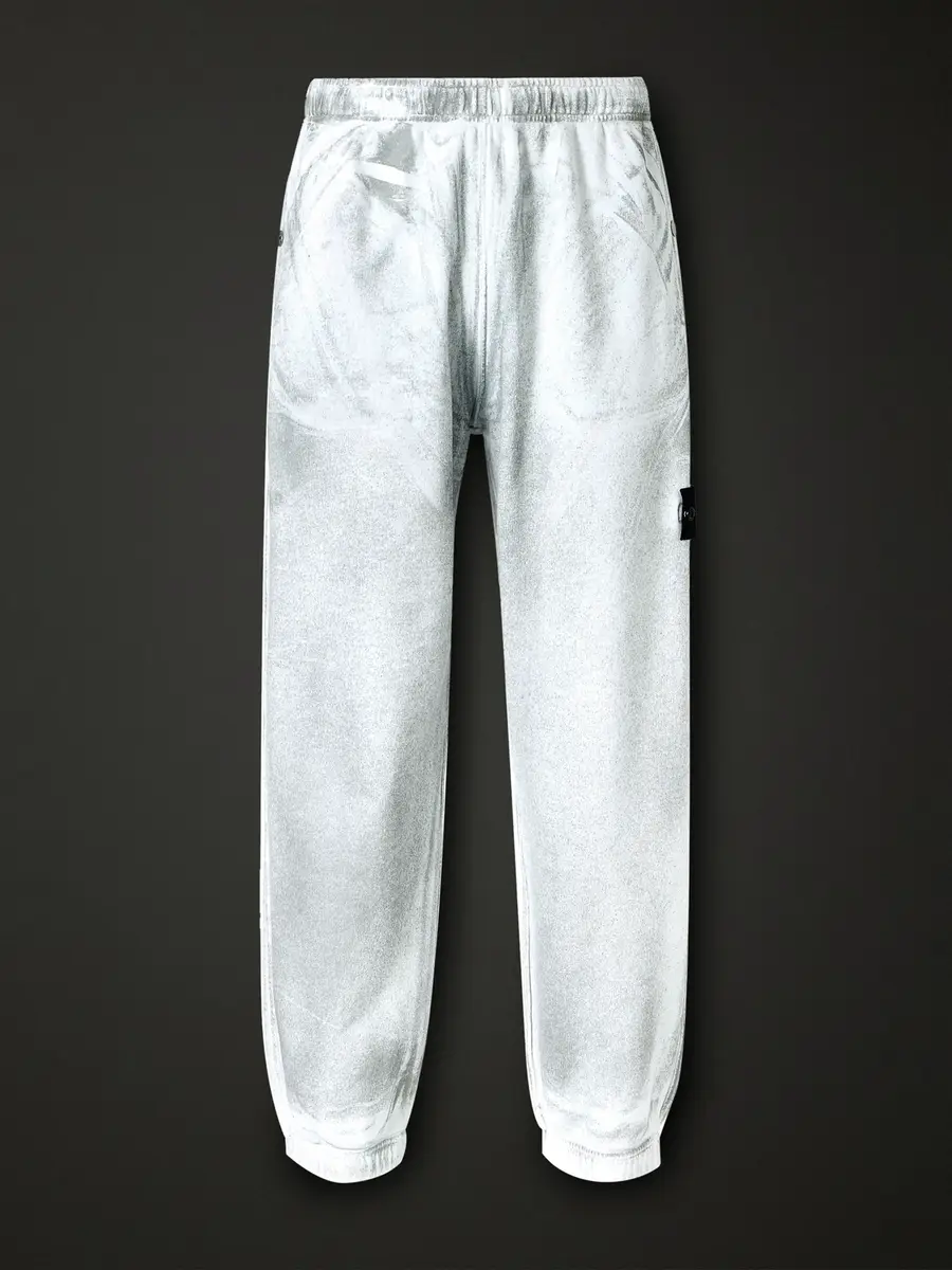 Stone Island Tapered Reflective Organic Cotton Fleece Sweatpants - Men | Thumbnail 6