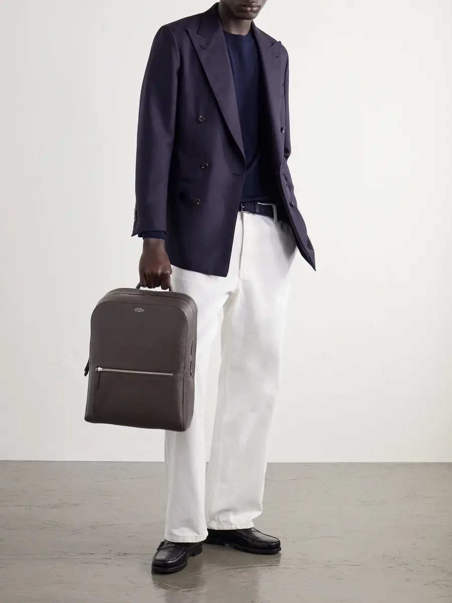 Smythson Full-Grain Leather Backpack - Men | Thumbnail 3 Smythson Full-Grain Leather Backpack - Men | Thumbnail 3