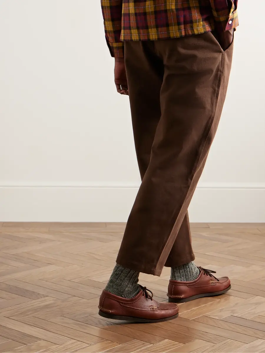 De Bonne Facture Balloon Tapered Cotton-Drill Trousers - Men | Thumbnail 3