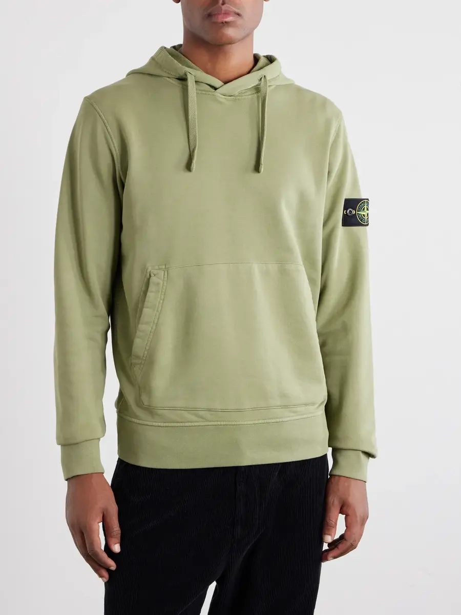 Stone Island Garment-Dyed Cotton-Fleece Hoodie - Men | Thumbnail 3 Stone Island Garment-Dyed Cotton-Fleece Hoodie - Men | Thumbnail 3