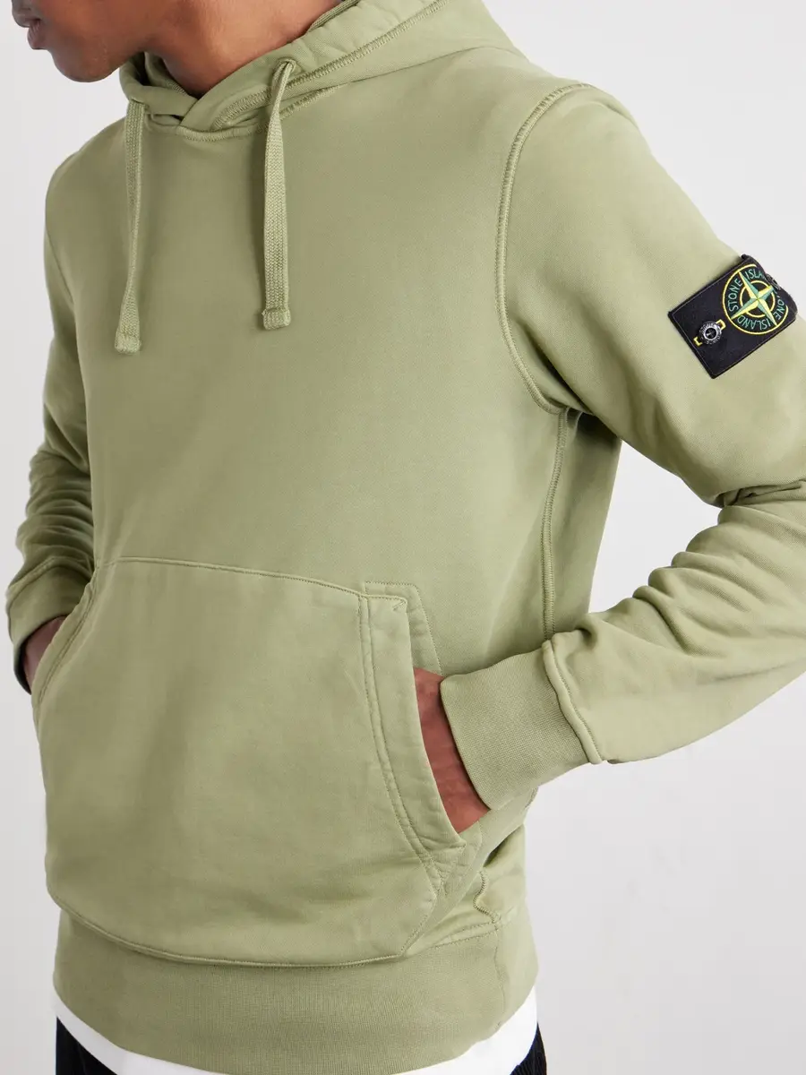 Stone Island Garment-Dyed Cotton-Fleece Hoodie - Men | Thumbnail 5 Stone Island Garment-Dyed Cotton-Fleece Hoodie - Men | Thumbnail 5
