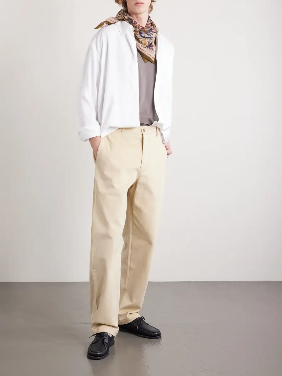 De Bonne Facture Balloon Tapered Cotton-Drill Trousers - Men | Thumbnail 2