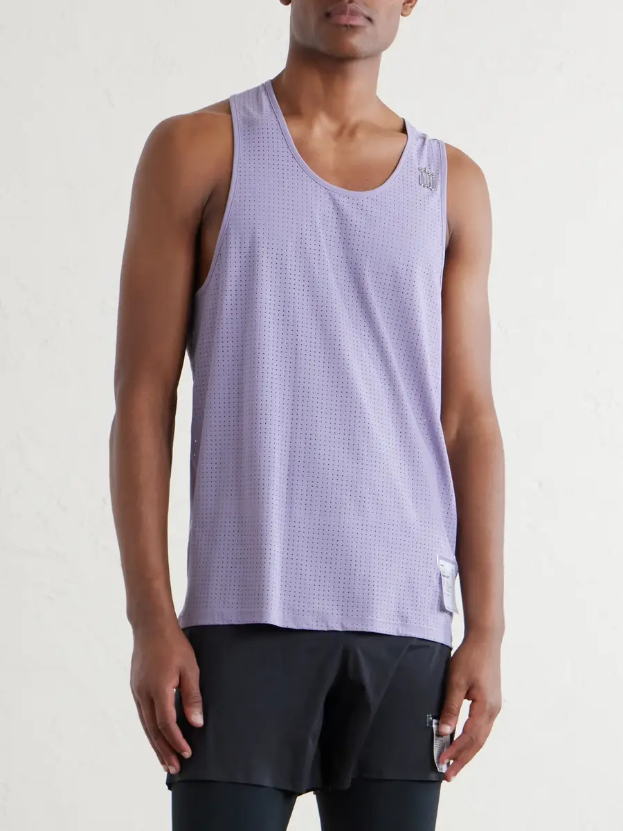Satisfy Embellished Logo-Appliquéd Space-O™ Mesh Tank Top - Men | Thumbnail 3