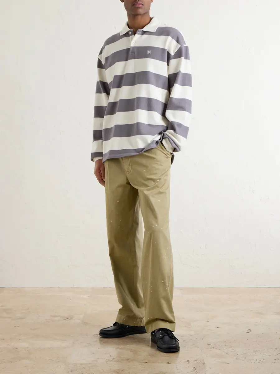 Aimé Leon Dore Striped Cotton-Jersey Polo Sweater - Men | Thumbnail 2 Aimé Leon Dore Striped Cotton-Jersey Polo Sweater - Men | Thumbnail 2