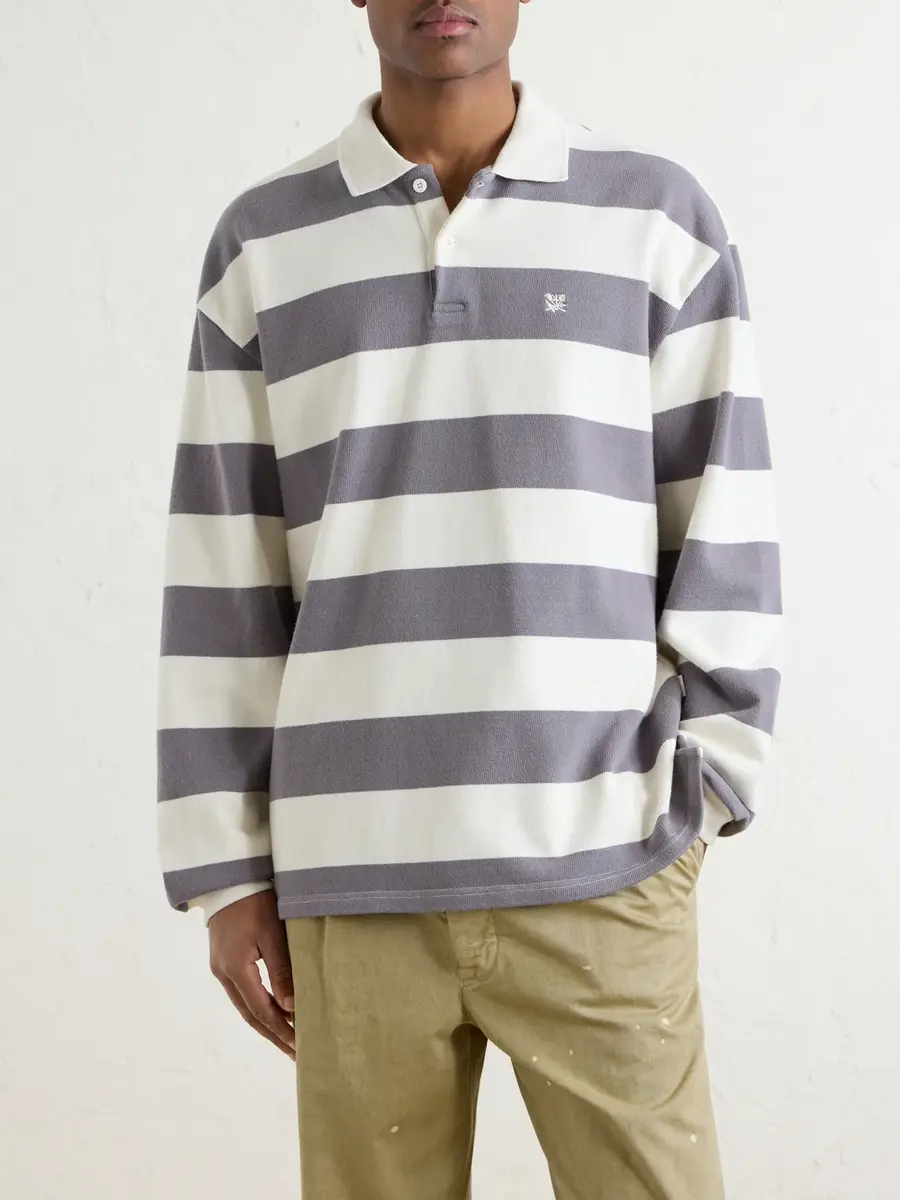 Aimé Leon Dore Striped Cotton-Jersey Polo Sweater - Men | Thumbnail 3 Aimé Leon Dore Striped Cotton-Jersey Polo Sweater - Men | Thumbnail 3