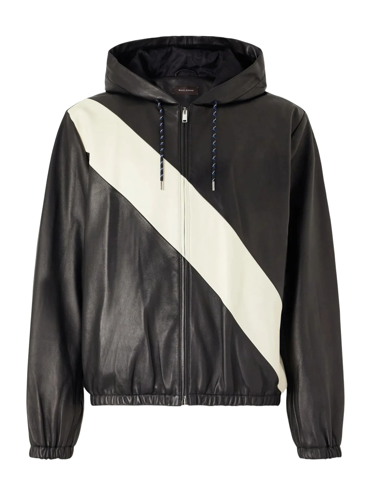 Vista Striped Leather Hooded Jacket - Men