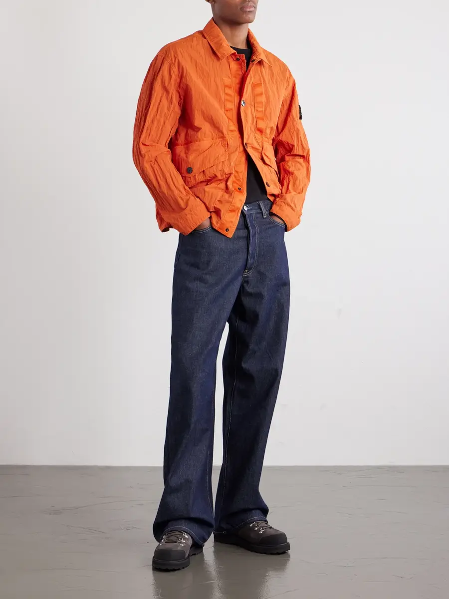 Stone Island Logo-Appliquéd Padded Garment-Dyed Crinkled Warp Rib Nylon-TC Jacket - Men | Thumbnail 2