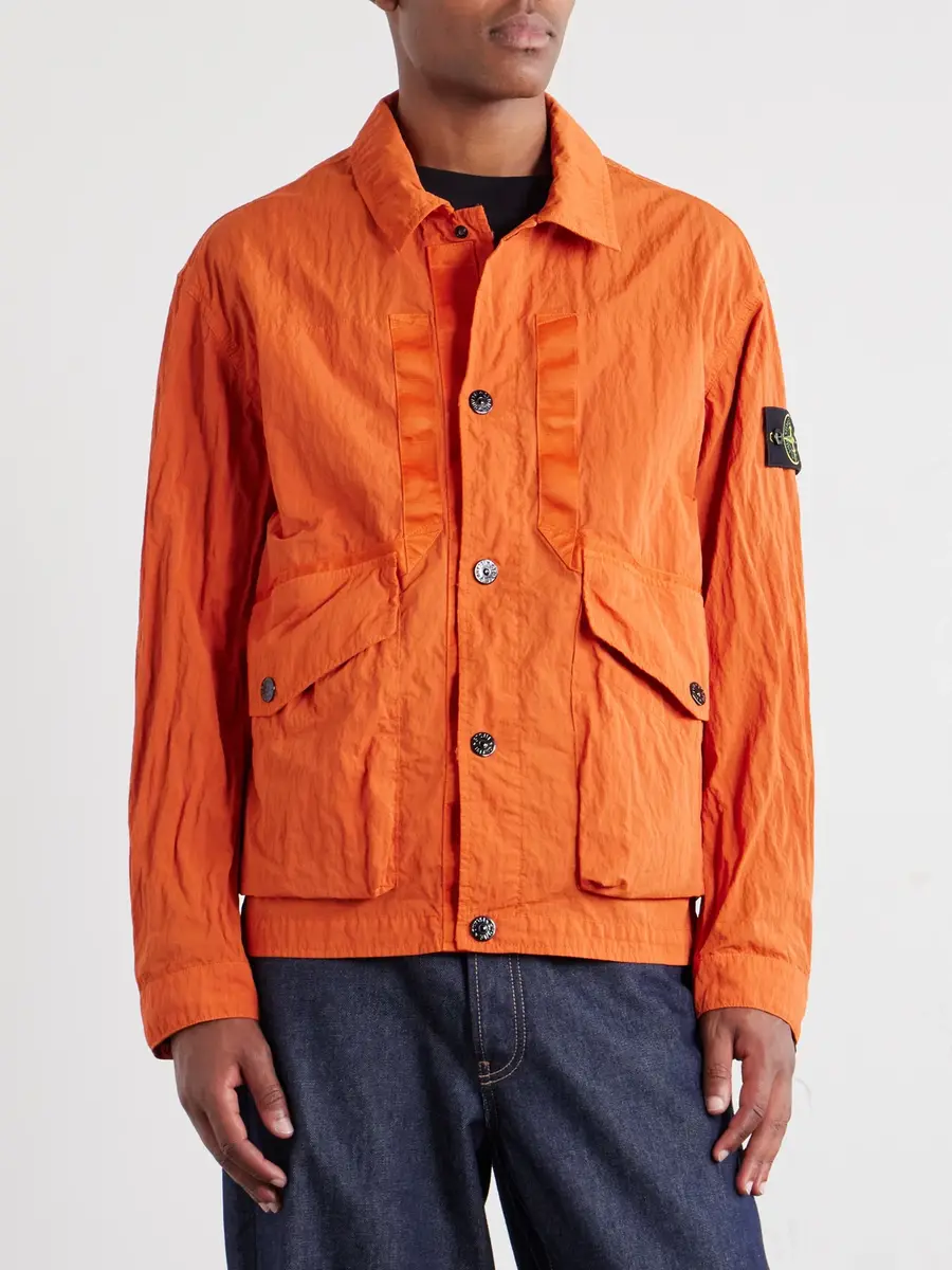 Stone Island Logo-Appliquéd Padded Garment-Dyed Crinkled Warp Rib Nylon-TC Jacket - Men | Thumbnail 3