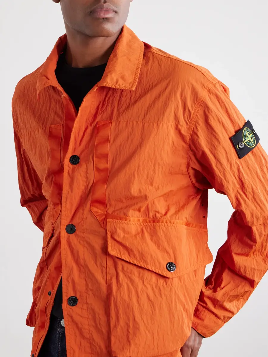 Stone Island Logo-Appliquéd Padded Garment-Dyed Crinkled Warp Rib Nylon-TC Jacket - Men | Thumbnail 5
