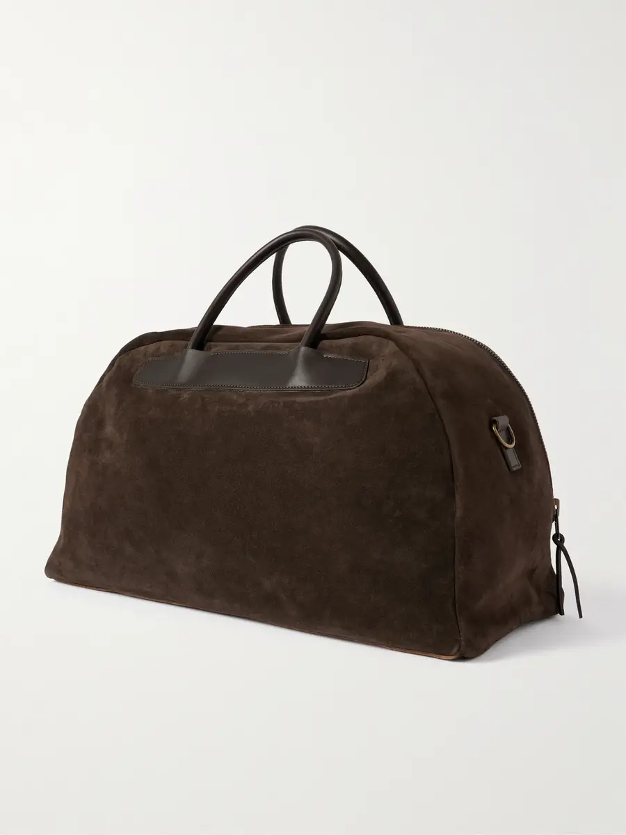 Bleu de Chauffe Leather-Trimmed Suede Weekend Bag - Men | Thumbnail 3 Bleu de Chauffe Leather-Trimmed Suede Weekend Bag - Men | Thumbnail 3
