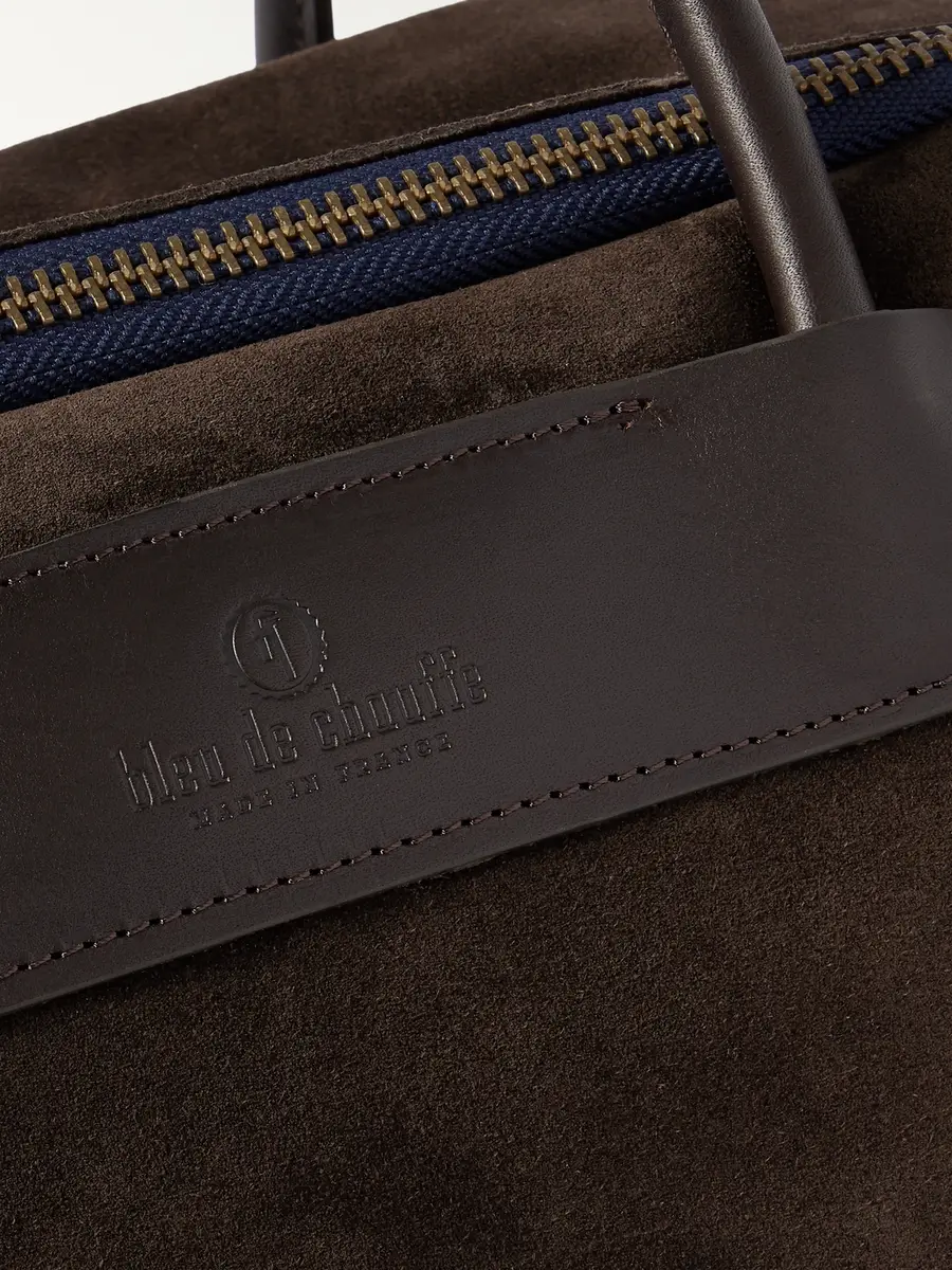 Bleu de Chauffe Leather-Trimmed Suede Weekend Bag - Men | Thumbnail 4 Bleu de Chauffe Leather-Trimmed Suede Weekend Bag - Men | Thumbnail 4