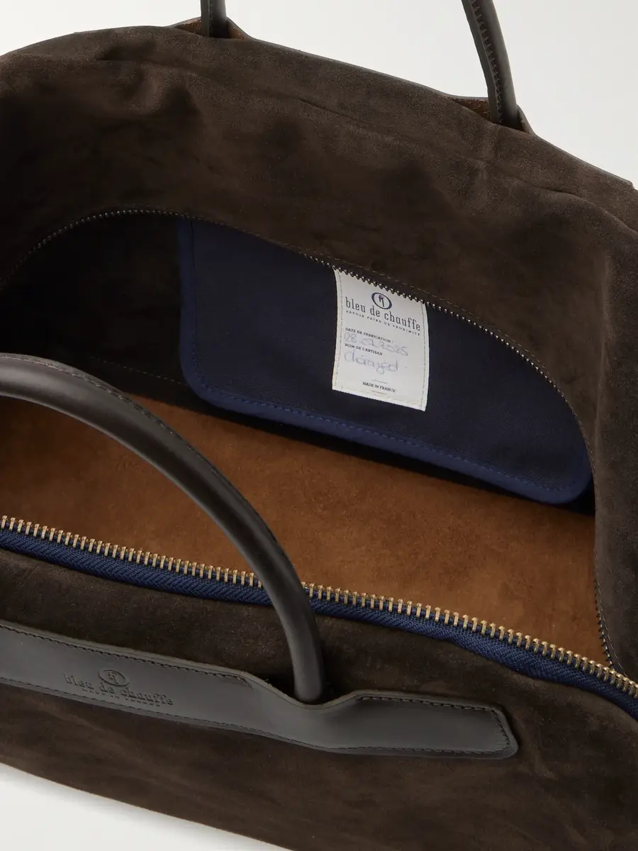 Bleu de Chauffe Leather-Trimmed Suede Weekend Bag - Men | Thumbnail 5 Bleu de Chauffe Leather-Trimmed Suede Weekend Bag - Men | Thumbnail 5