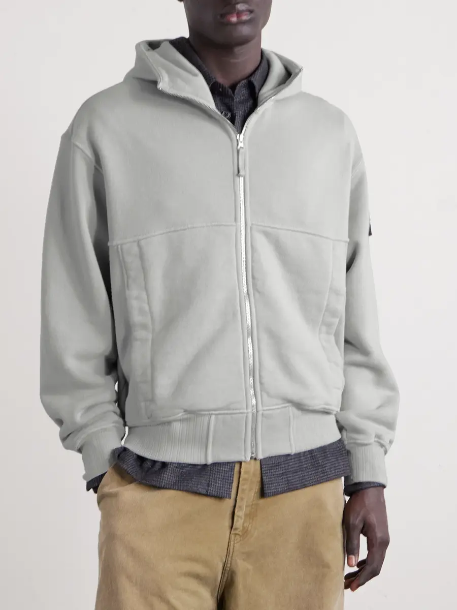 Stone Island Logo-Appliqued Cotton-Jersey Zip-Up Hoodie - Men | Thumbnail 3 Stone Island Logo-Appliqued Cotton-Jersey Zip-Up Hoodie - Men | Thumbnail 3