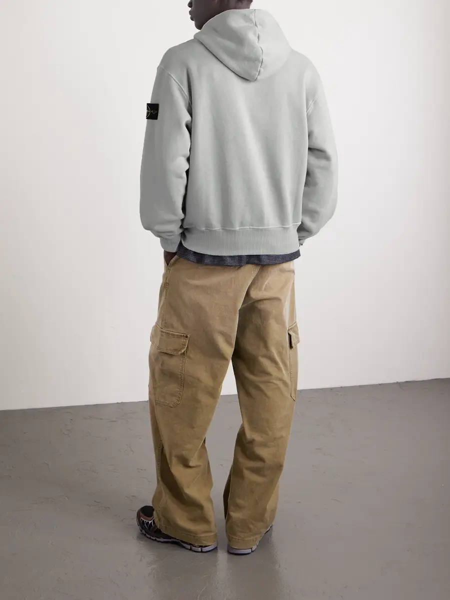 Stone Island Logo-Appliqued Cotton-Jersey Zip-Up Hoodie - Men | Thumbnail 4 Stone Island Logo-Appliqued Cotton-Jersey Zip-Up Hoodie - Men | Thumbnail 4
